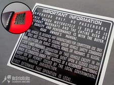 Warning codone rear fender