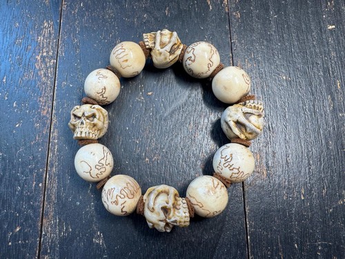 Bracciale con teschio corna - con,