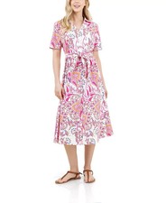 Abito donna Fever taglia L bottoni davanti cravatta vita midi