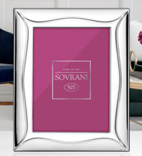 Cornice 6503 / 6504 / 6505 in lastra d' argento 925 di Sovrani retro in legno