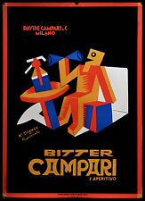 1980ca * Manifesto, Poster Decorativo "Fortunato DEPERO - Campari Bitter" (A-)