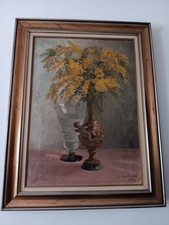 Quadro Elda Mantovani - Mimose Con Vasi Antichi 1992