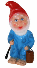 Gnomo Decorazione Giardino Figura Spazzatrice Stradale Con Feger IN Plastica H