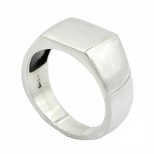 Anello Uomo Donna Argento 925 Chevalier Turco Quadrato Sigillo Oro Bianco Fede 