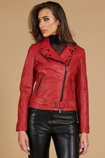 Chiodo in Pelle Rossa Donna