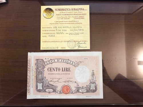 Banconota lire 100 matrice - lire,