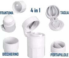 Taglia Pillole 4 in 1 - Frantuma/Trita Porta Pillola Bicchiere Portatile - Lama 