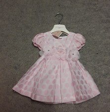 Vestito bianco  a pois rosa