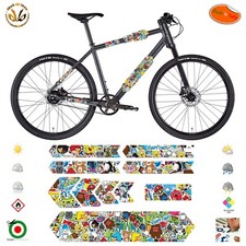 Kit adesivi sticker bomb cartoon strisce vinile telaio bici strada mtb strip