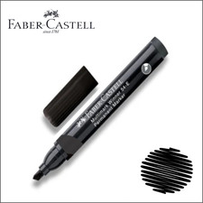 Pennarello indelebile nero Faber Castell marcatore permanente punta a scalpello