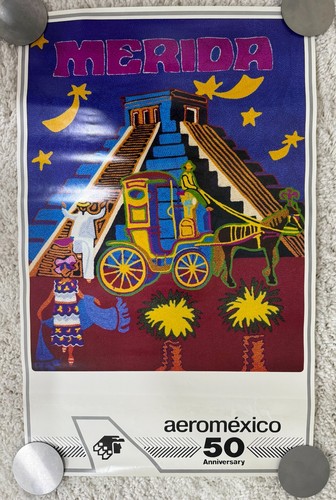 Aeroméxico vintage poster - aeroméxico,