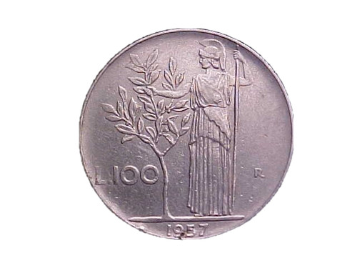 1957 italy 100 - 100, lire