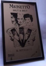 VINTAGE specchio pubblicità Mionetto Prosecco brut spumante Valdobbiadene Veneto