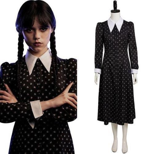 Costume mercoledi parrucca - costume, c/parrucca