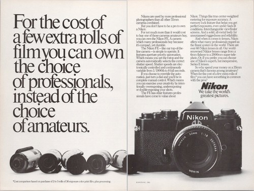 Pubblicità stampa nikon - pubblicità, 1981