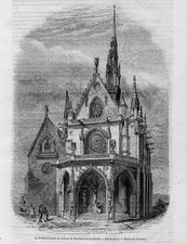 Stampa antica BOURBON-L'ARCHAMBAULT Allier Francia 1853 Ancien Gravure Old Print