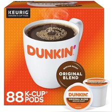 Dunkin' Donuts Miscela Originale Caffè Keurig K-Cup Cialde Tostatura Media 88/Cartone