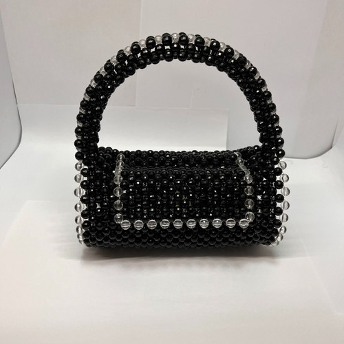 Borsa mano con perline - a, nere