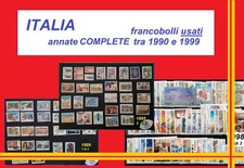 Italia tra 1990 e 1999 - francobolli usati - annate COMPLETE
