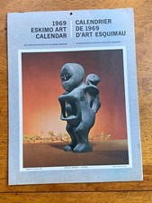 Calendario artistico eschimese 1969 John Evans Canada TravelTime 6 fotografie sculture