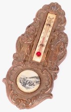 Antico Termometro Bronzo Con