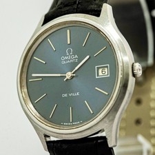 **Ecc+5** Vintage 1973 OMEGA De Ville Cal.1325 Qz Corona a Spinta Data Navy 35mm Uomo