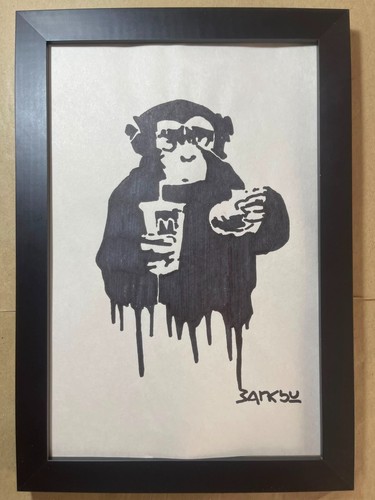 Disegno banksy incorniciato - banksy,