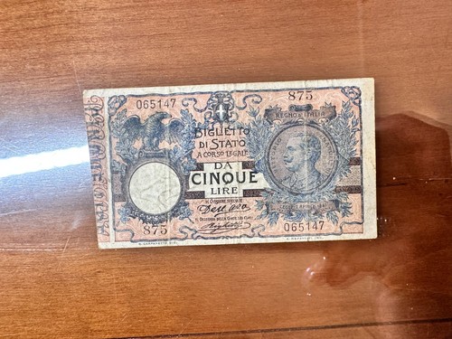Biglietto stato lire - di, 5