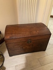 Baule dell'800 italiano in rovere, con segreto (restaurato)