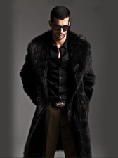 Mens Faux Fox Fur Mid Long