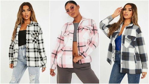 Giacca casual donna check pile