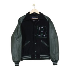 Giacca Balfour Varsity vintage uomo taglia M nera lana bottoni a pressione