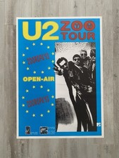 U2 Zoo TV Tour ""Open-Air"" 1993 POSTER CONCERTO EUROPEO Tour Bianco MTV Bono