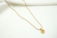 Collana Vintage Christian Dior Con Pendente Logo CD Cerchio Oro Accessori 3796J