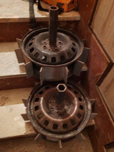Coppia ruote ferro per - ruote, in