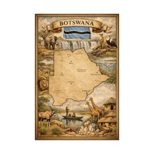 Poster botswana mappa - |, da