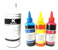 INCHIOSTRO UNIVERSALE COMPATIBILE PER TUTTE LE STAMPANTI INKJET 3 X100 ML + 1 LT