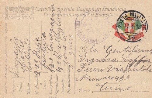 Franchigia ww1 posta militare - ww1,