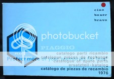PIAGGIO BOXER BRAVO CIAO CICLOMOTORE ILLUSTRATO LISTA RICAMBI 1976 #171140/P.R.