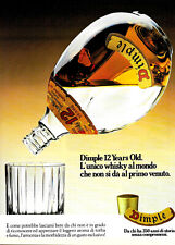 Anni ' 80  * Pubblicità Originale "Dimple Whisky 12 Years Old, 350 Anni di Stori