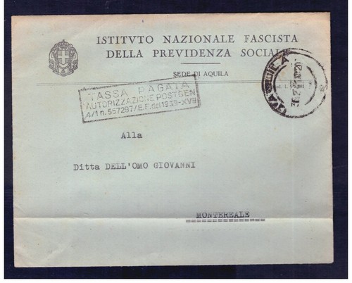 Busta aquila istituto fascista - busta,