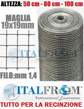 25mt Rotolo Rete Metallica Zincata Elettrosaldata19X19 Recinzione Gabbie Conigli