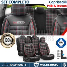 COPRISEDILI per PEUGEOT 306 gti Sport Pelle Pu Tessuto Righe Rosse COMPLETI TÜV