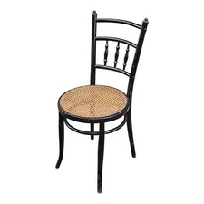 Sedia FISCHEL Austria Stile Thonet Legno Curvato Primi '900 Paglia Vienna