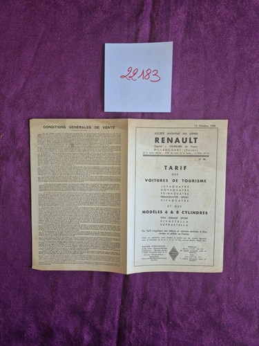 22183 renault dépliant - n°22183,