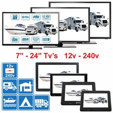 TV Digitale 7" - 24" 12V 240V Per Camper Carovana Barca DVB-T2 Freeview PVR