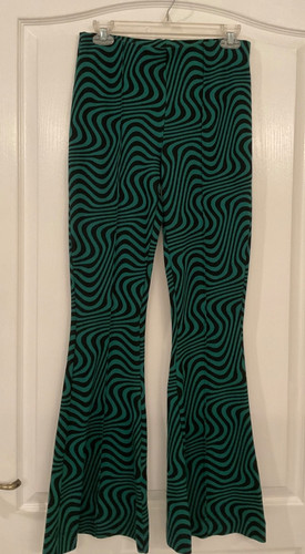 Zara flared bell bottom green - zara,