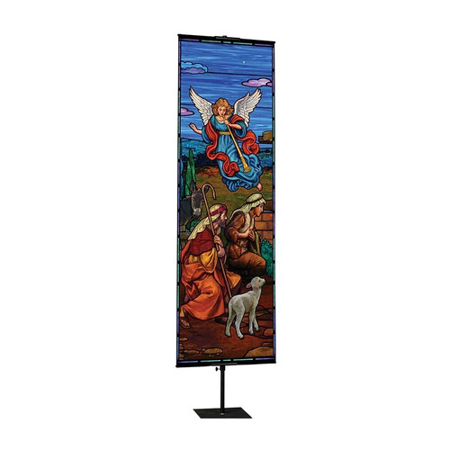 Stained glass nativity banner - stained,