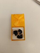 Anello in ottone dorato Onice nera regolabile