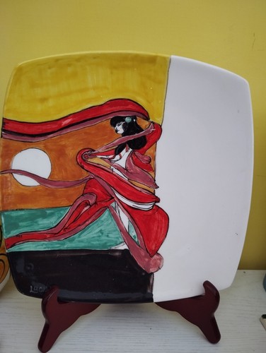 Piatto ceramica decorato - decorato, a